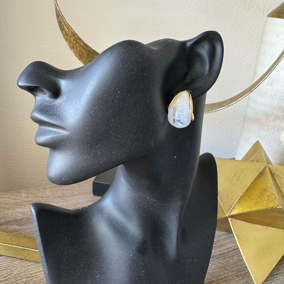 Elegant White Teardrop Earrings A1299 - Picture 3 of 3